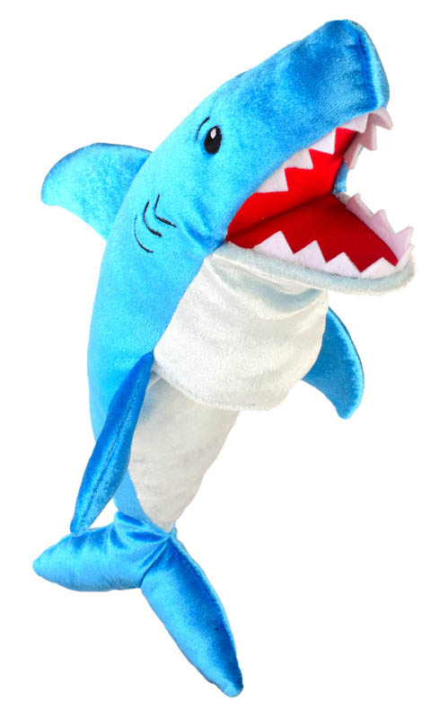 plush shark hand puppet