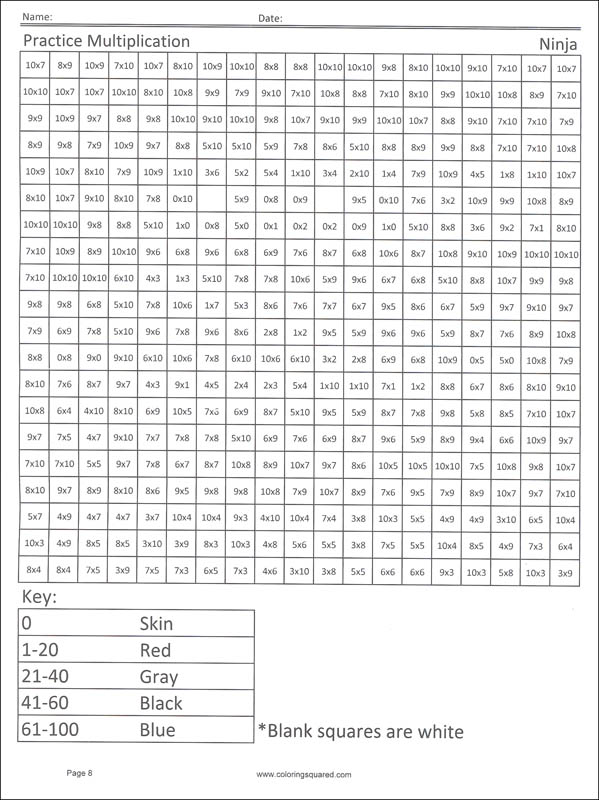 Coloring Squared Fourth Grade Coloring Squared Common Core Math 