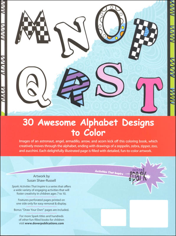 Download Awesome Alphabets Coloring Book (Dover Spark) | Dover ...