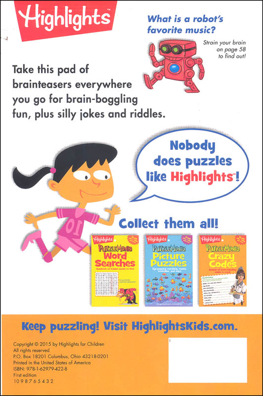 Puzzlemania: Brain Teasers | Highlights for Children | 9781629794228