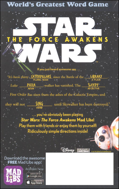 Star Wars: Force Awakens Mad Libs | Price, Stern, Sloan | 9781101995488