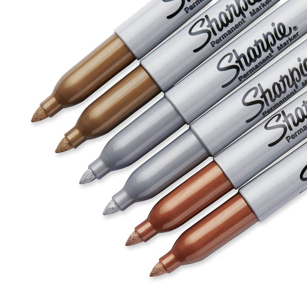 Sharpie Metallic Assorted Gold/Silver/Bronze 6 pack Sharpie