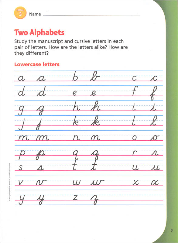 Houghton Mifflin Harcourt International Handwriting Continuous Stroke ...