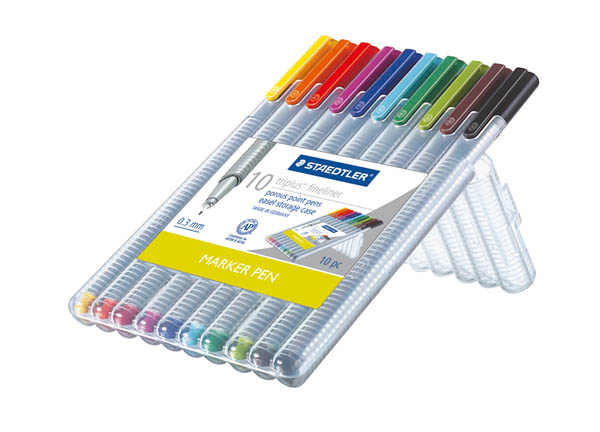 Staedtler Triplus Fineliner Marker Pens - 10 Colors | Staedtler