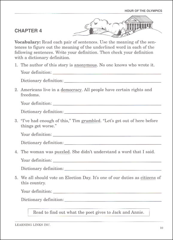 Hour of the Olympics (Magic Tree House) Novel-Ties Study Guide ...