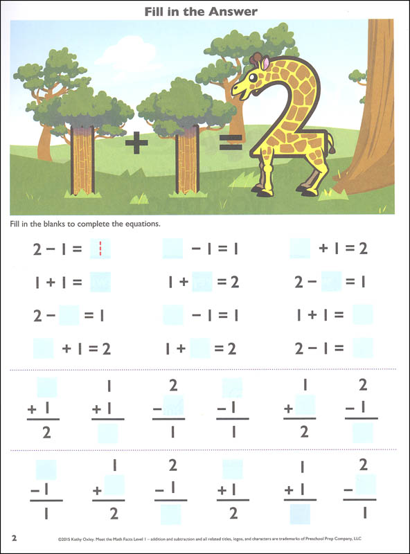 Meet the Math Facts Add/Subtract Workbook 1 | Preschool Prep Company