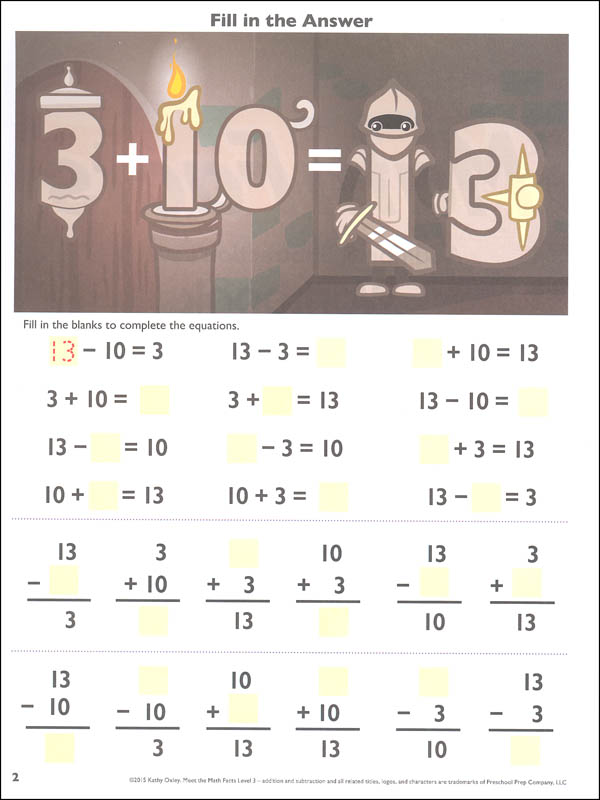 Meet the Math Facts Add/Subtract Workbook 3 | Preschool Prep Company
