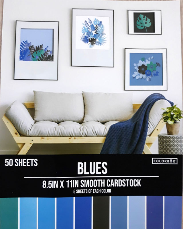 Smooth Cardstock Paper Pad 8.5" x 11" - Blues