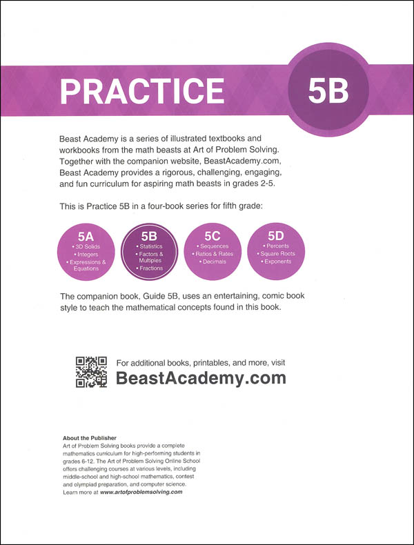 Beast Academy 5B Math Practice Art of Problem Solving 9781934124635