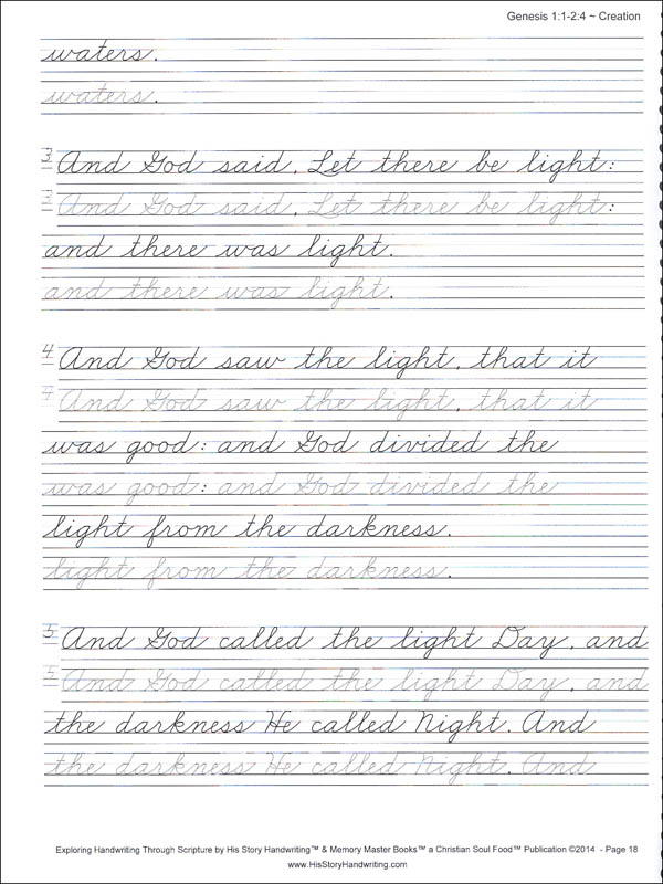 Exploring Handwriting Through Scripture: Cursive | His Story Handwriting