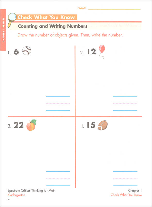 Spectrum Critical Thinking For Math K | Spectrum | 9781483835471