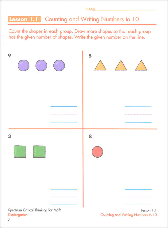 Spectrum Critical Thinking For Math K | Spectrum | 9781483835471