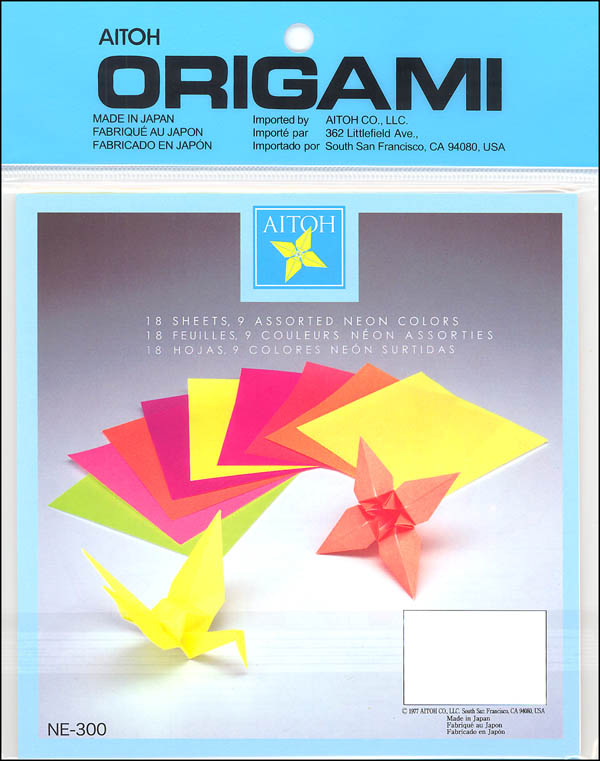 Download Neon Color Blast Origami Paper (18 sheets - 5-7/8") | Aitoh