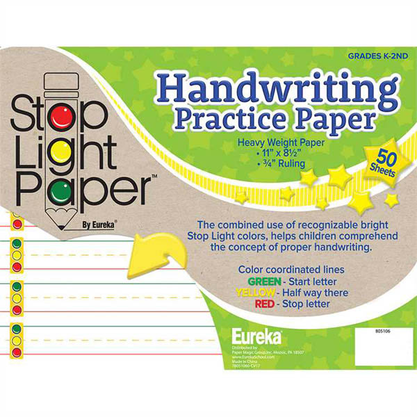 Stop Light Handwriting Practice Paper - 50 Sheet Note Pad