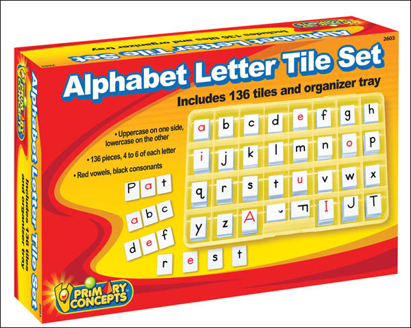 Alphabet Letter Tiles (2 sets with Organizer Box)