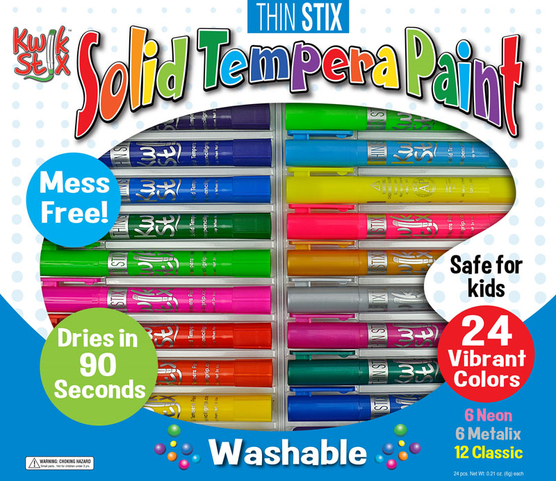 ThinStix Tempera Paint - Classic, Metalix, Neon (pack of 24)