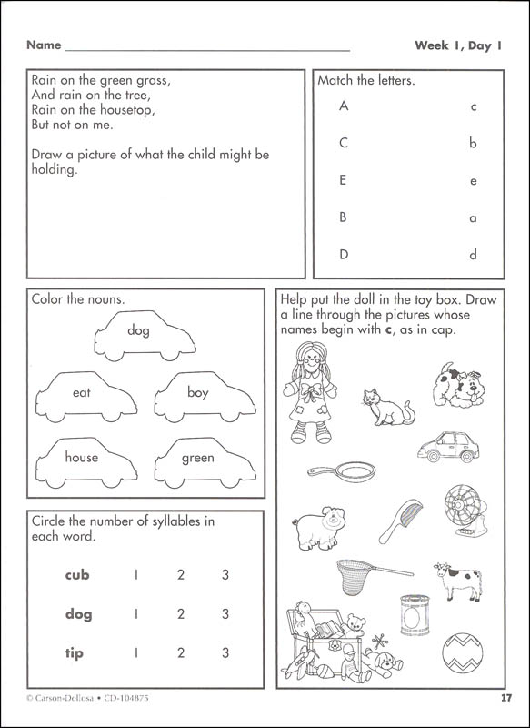 Language Arts Weekly Practice: Grade 1 | Carson-Dellosa | 9781483827896