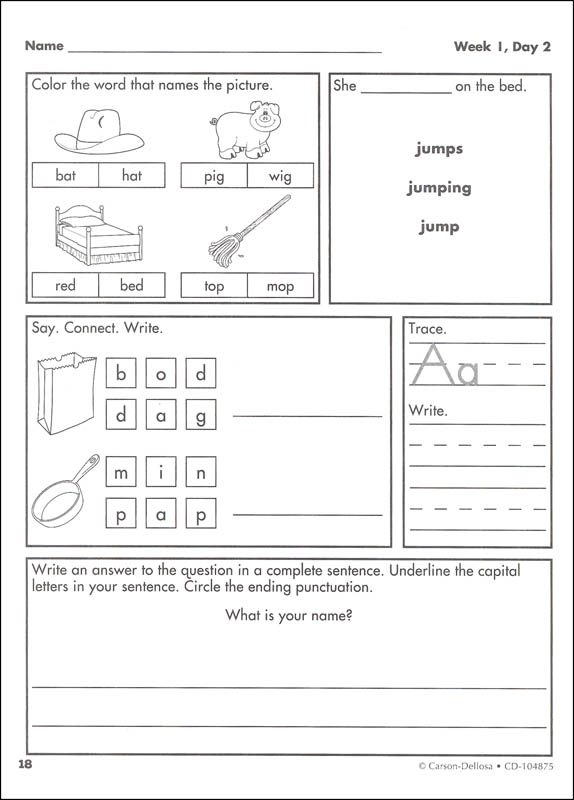 Language Arts Weekly Practice: Grade 1 | Carson-Dellosa | 9781483827896