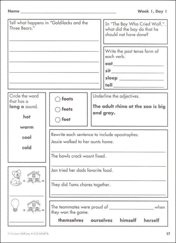 Language Arts Weekly Practice: Grade 2 | Carson-Dellosa | 9781483827902