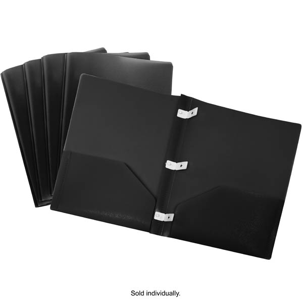 Report Cover with Prongs Black Storex