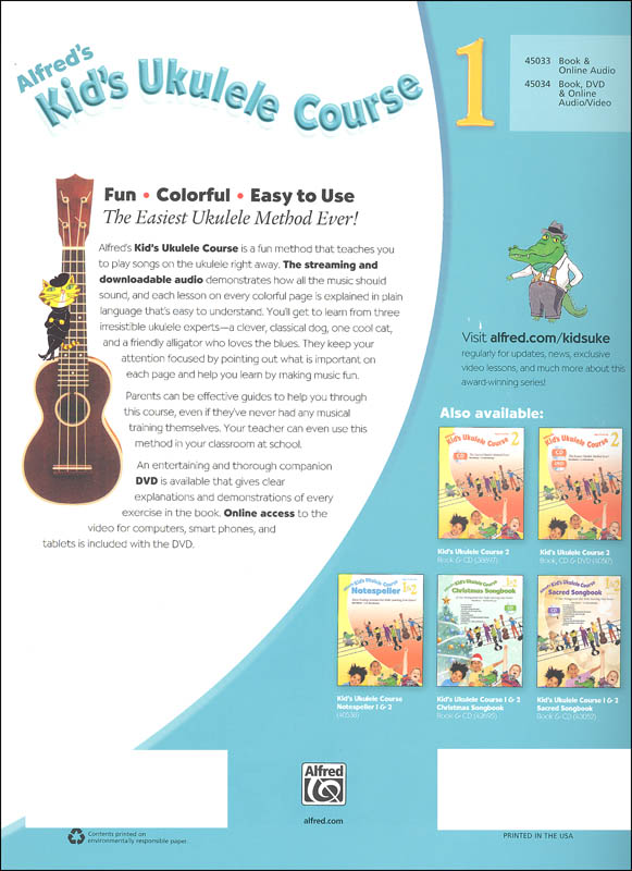 Alfred S Kid S Ukulele Course 1 Book Dvd Online Audio Video Alfred Publishing 9781470632083