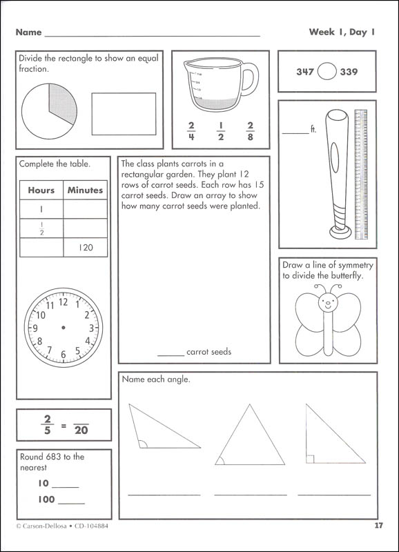 Math Weekly Practice: Grade 4 | Carson-Dellosa | 9781483827971