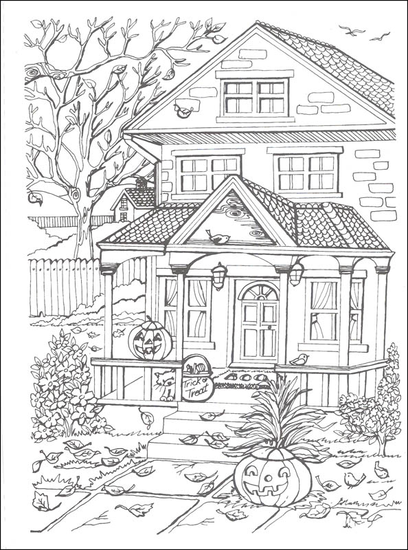 Download Autumn Scenes Coloring Book (Creative Haven) | Dover Publications | 9780486812748