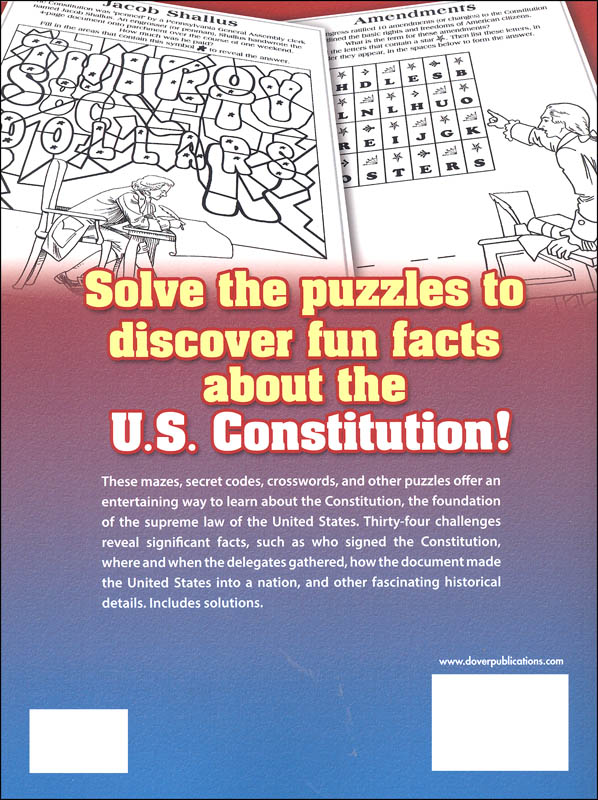 usa constitution activity book dover publications 9780486809342
