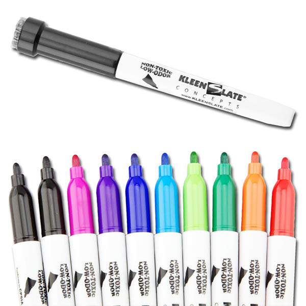 Small Dry Erase Markers with Erasers Set of 10 Assorted Colors Kleen