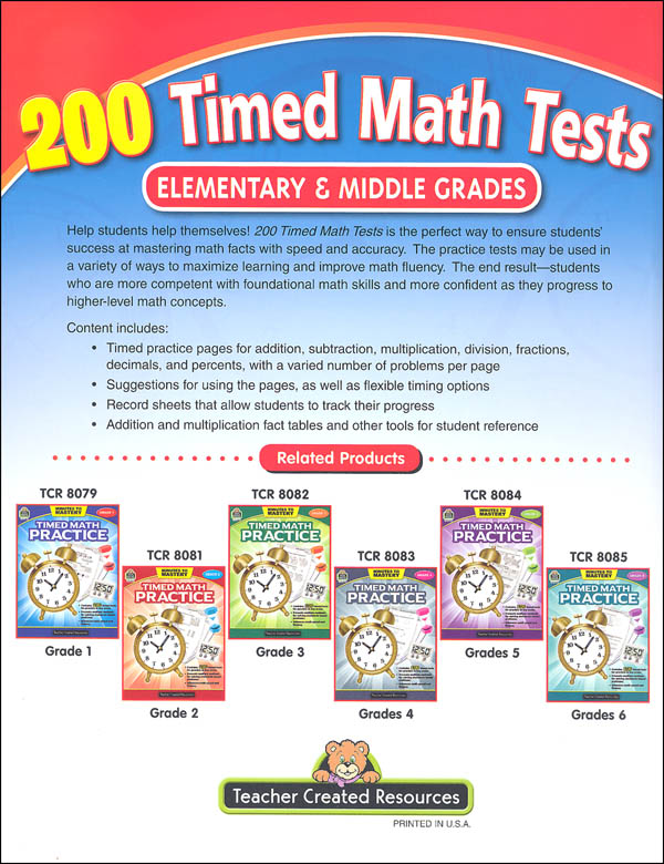 200-timed-math-tests-elementary-middle-grades-tcr8069-teacher
