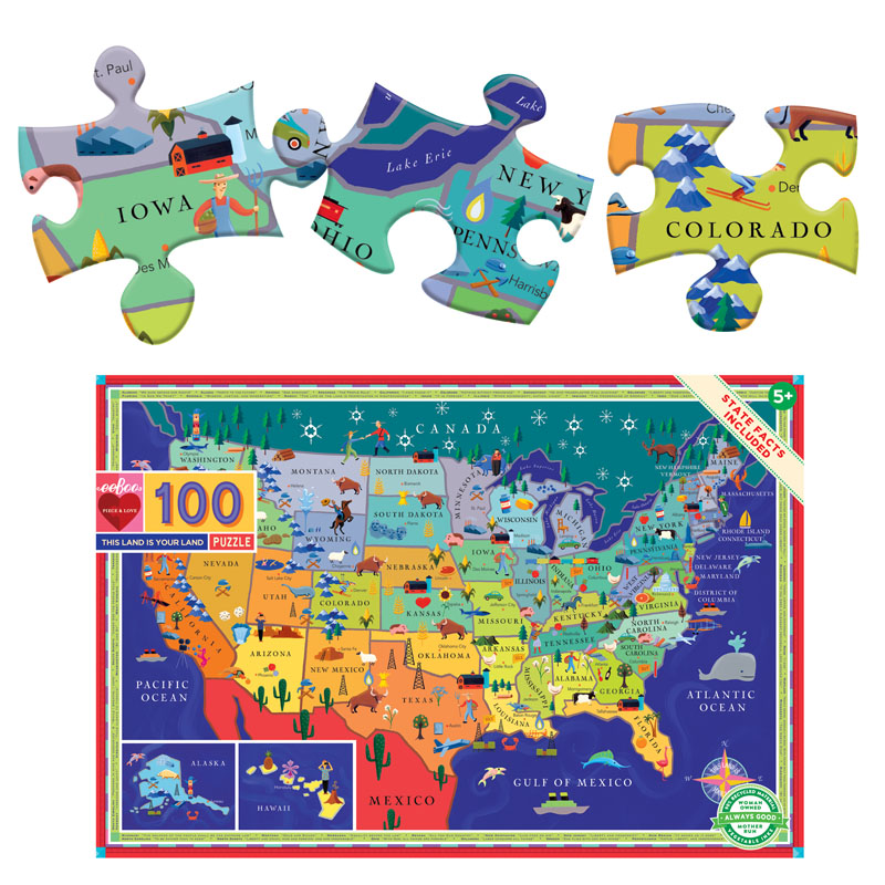 This Land is Your Land Puzzle - 100 pieces | eeBoo