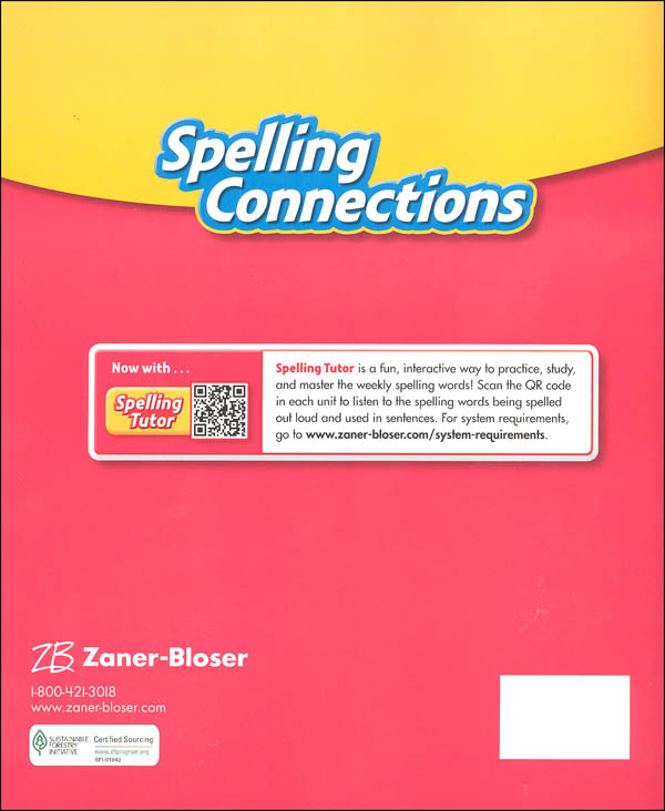 ZanerBloser Spelling Connections Grade 2 Student Edition (2016 edition