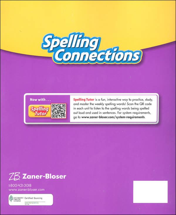 ZanerBloser Spelling Connections Grade 3 Student Edition (2016 edition) ZanerBloser