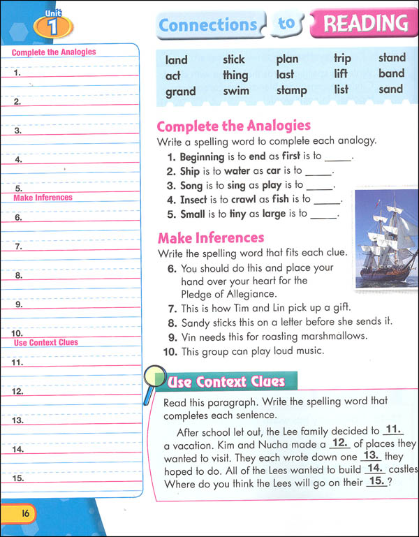 ZanerBloser Spelling Connections Grade 3 Student Edition (2016 edition) ZanerBloser
