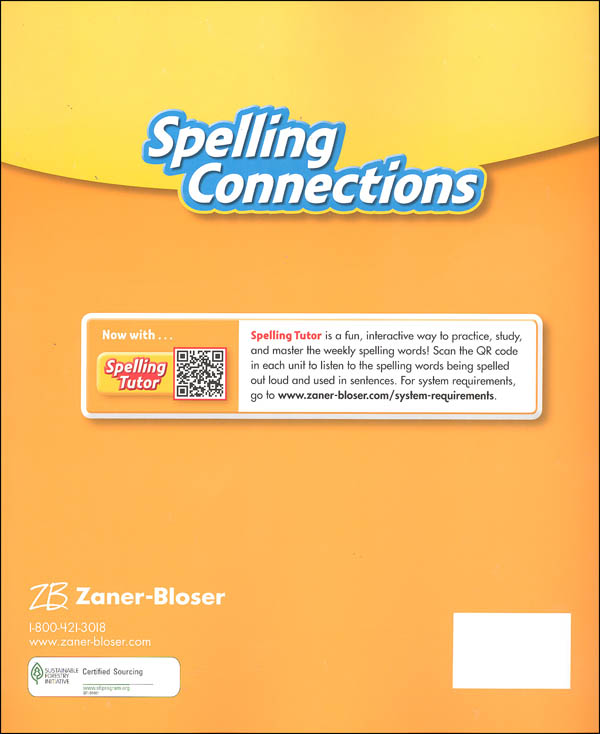 ZanerBloser Spelling Connections Grade 5 Student Edition (2016 edition