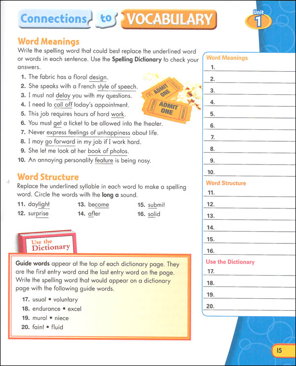 ZanerBloser Spelling Connections Grade 6 Homeschool Bundle (2016