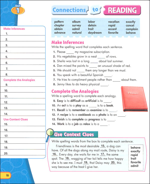 ZanerBloser Spelling Connections Grade 6 Homeschool Bundle (2016