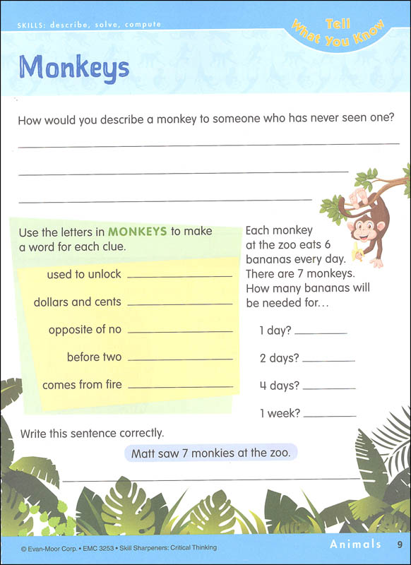 Critical thinking worksheets for grade 3 picture