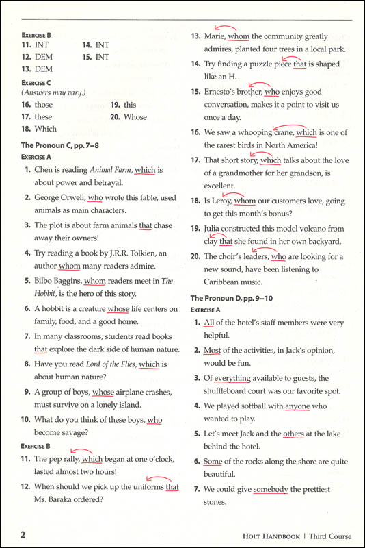 Holt Traditions Warriner S Handbook Developmental Language And Sentence Skills Answer Key Grade 9 Third Course Holt Rinehart Winston 9780554000688