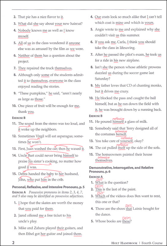 Holt Traditions Warriner's Handbook Language and Sentence Skills Practice Answer Key Grade 10