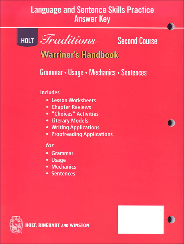 holt-traditions-warriner-s-handbook-language-and-sentence-skills