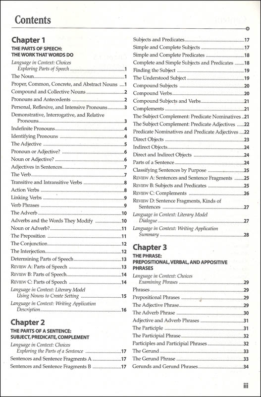 Holt Traditions Warriner's Handbook Language and Sentence Skills Practice Answer Key Third
