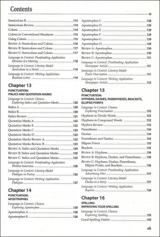 Holt Traditions Warriner's Handbook Language and Sentence Skills Practice Answer Key Third