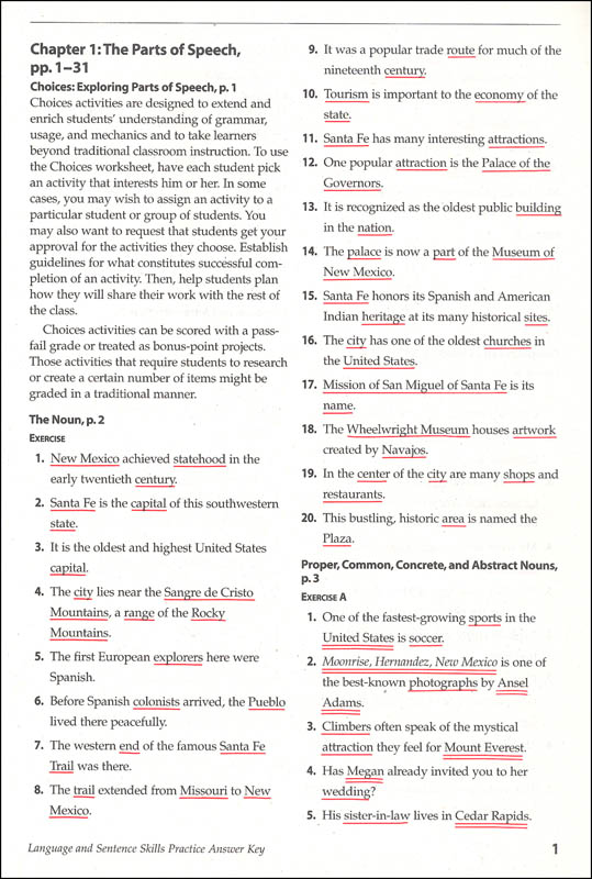 Language Handbook 9 Sentence Style Worksheet 6 Answer Key