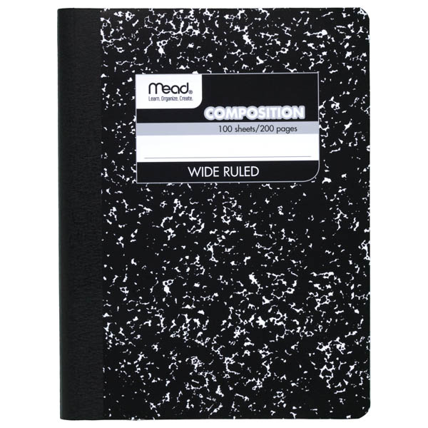 black marble composition book 100 sheets