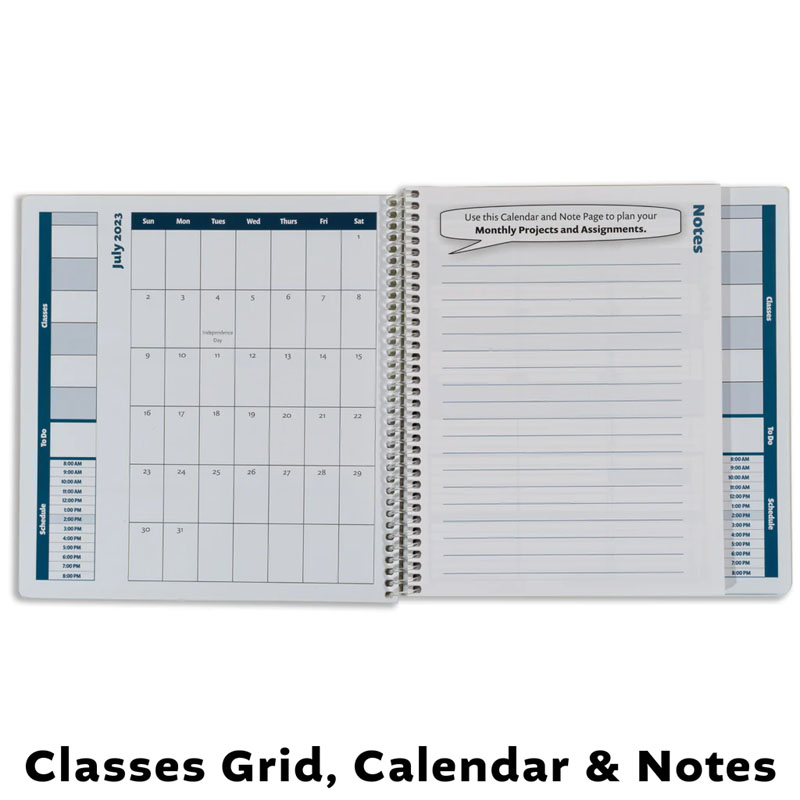 Academic Planner Personal Size Blue Ices July 2023 June 2024