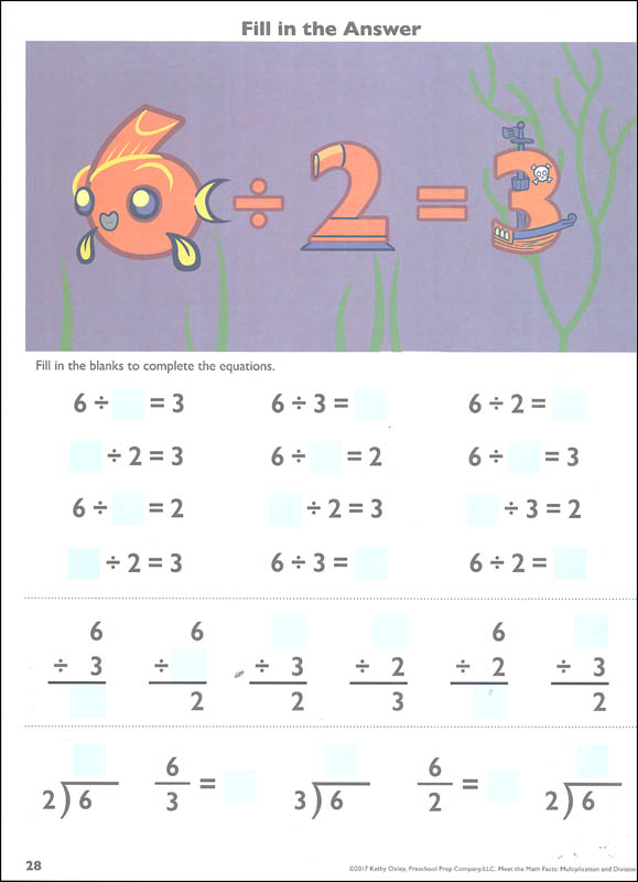 Meet the Math Facts Division Workbook | Preschool Prep Company
