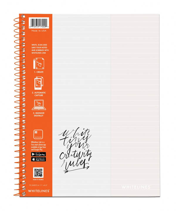 Whitelines Wirebound Notebook - Lined (11" x 8.5")