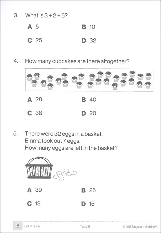 Singapore Math Common Core Tests 1B | SingaporeMath.com | 9781932906493