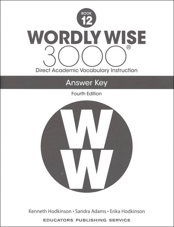 Wordly Wise 3000 4th Edition Key Book 12